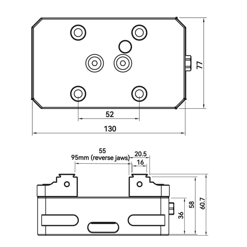 TFG Vice for Grid 52 – 77x130mm – Removable Jaws - Image 2