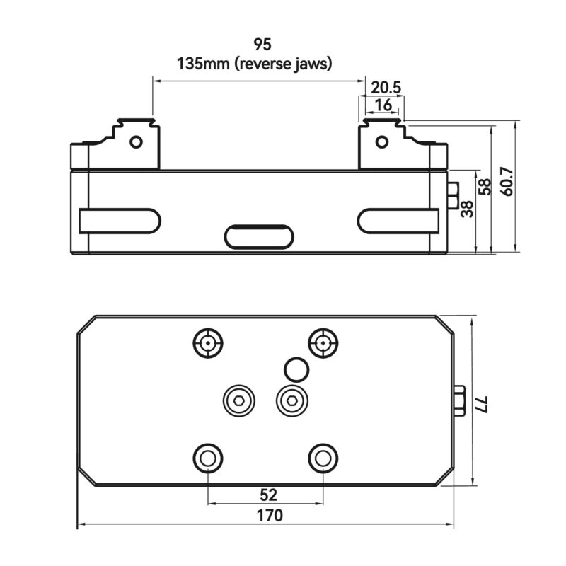 TFG Vice for Grid 52 – 125x310mm – Removable Jaws - Image 2