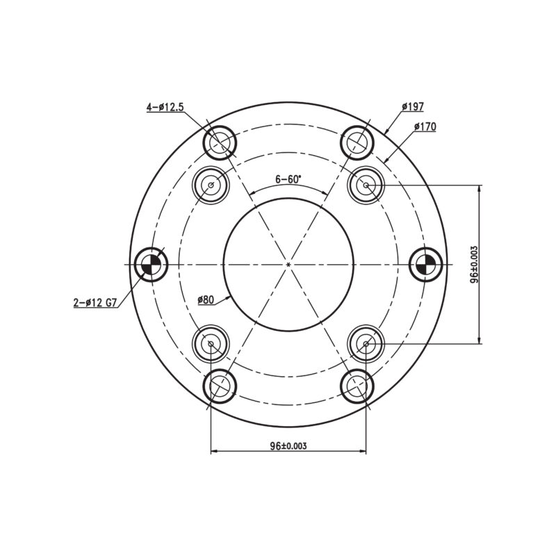 Zero-Point Plate – Round – 197x197x27mm – Grid 96 - Image 2
