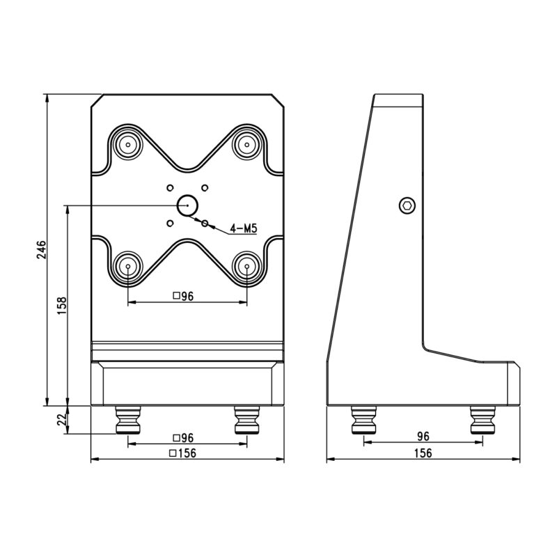 Zero Point 90° L Plate, Fixture Base, Single Side-Grid 96 - Image 2