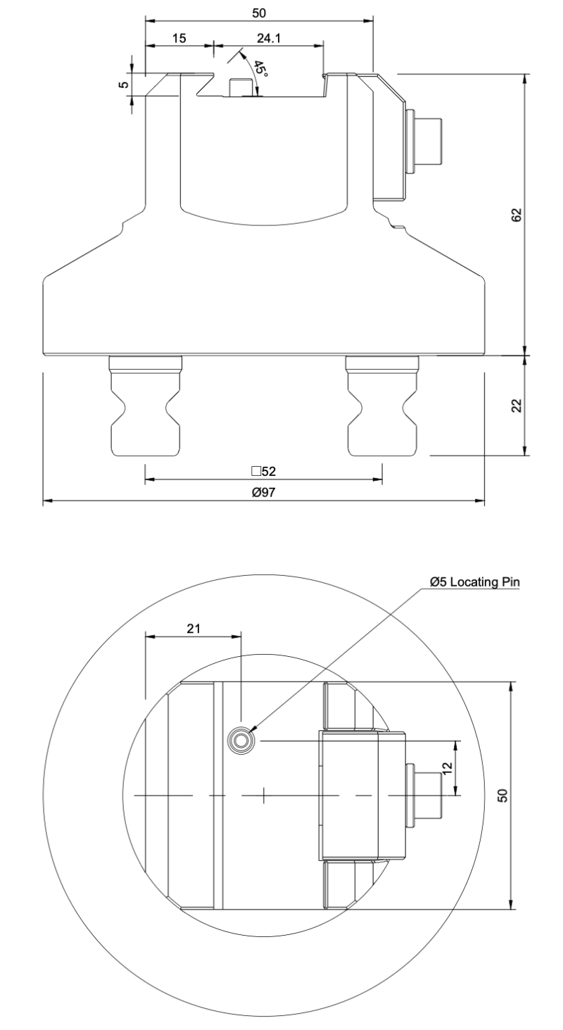 45x50mm Dovetail Clamp – System 52 - Image 2