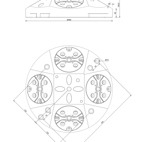 Ø350mm Quad Riser – System 52