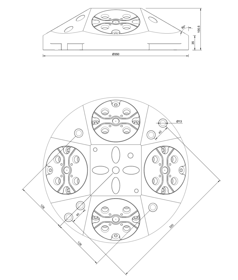 Ø350mm Quad Riser - System 52 - Image 2