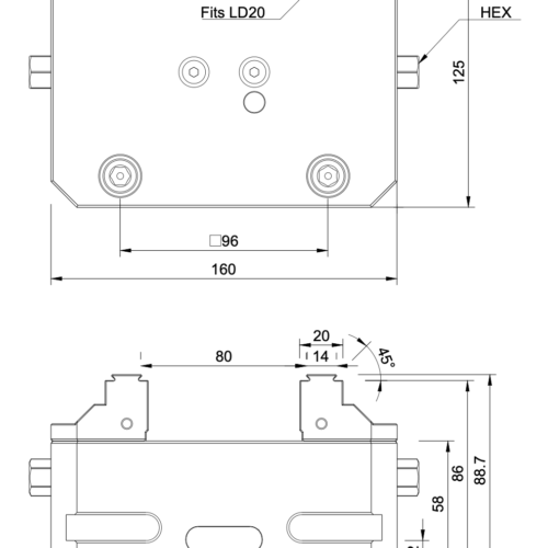 125x160mm Self-Centering Vice with Fixed Jaws