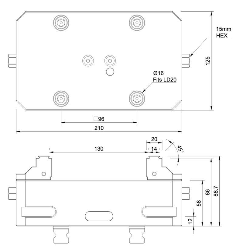 125x210mm Self-Centering Vice with Fixed Jaws - Image 2