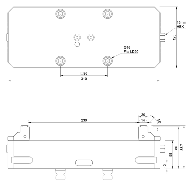 125x310mm Self-Centering Vice with Fixed Jaw - Image 2