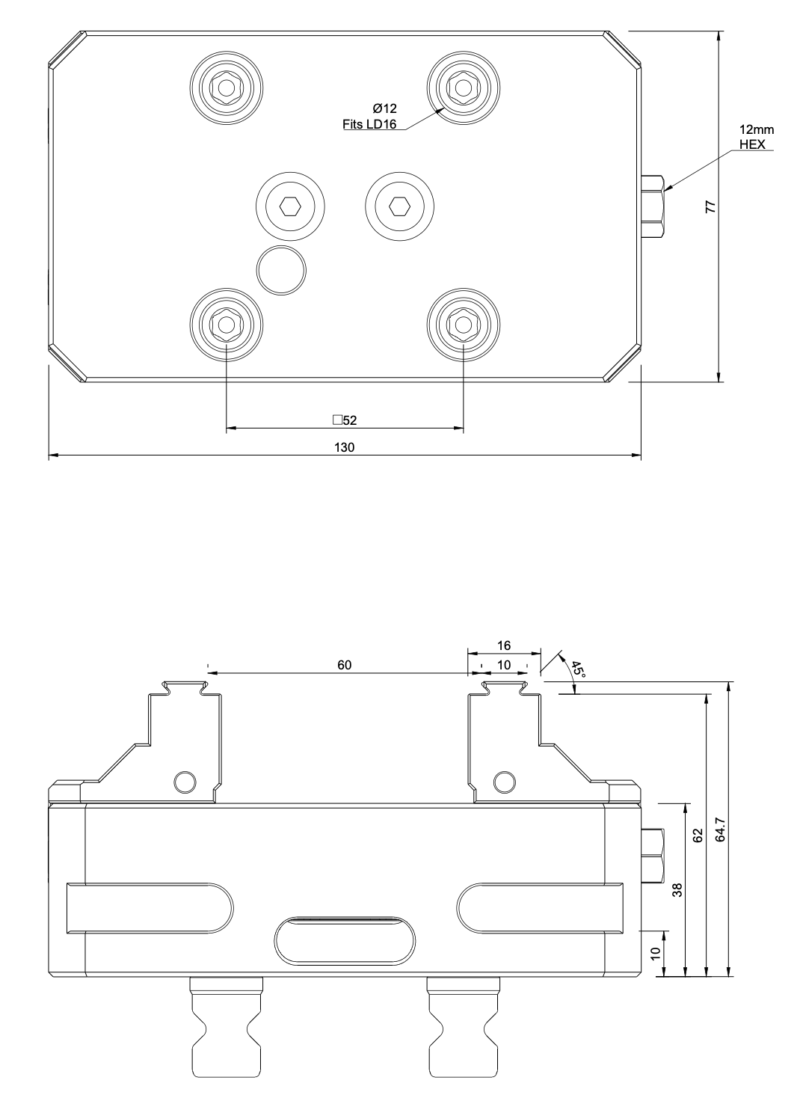 77x130mm Self-Centering Vice with Fixed Jaws - Image 2
