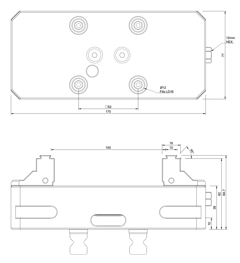 77x170mm Self-Centering Vice with Fixed Jaws - Image 2
