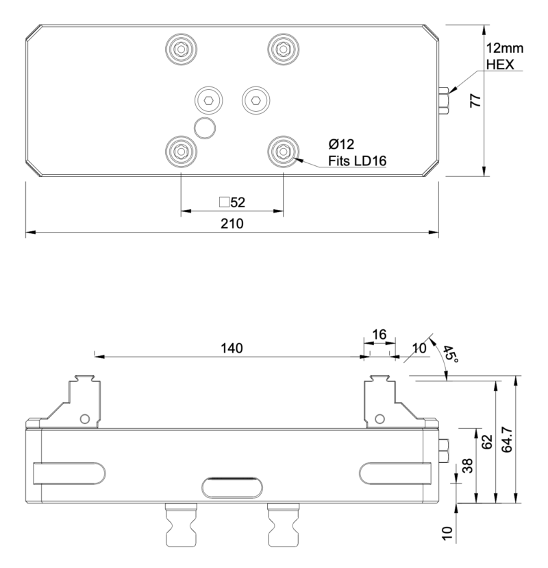 77x210mm Self-Centering Vice with Fixed Jaws - Image 2