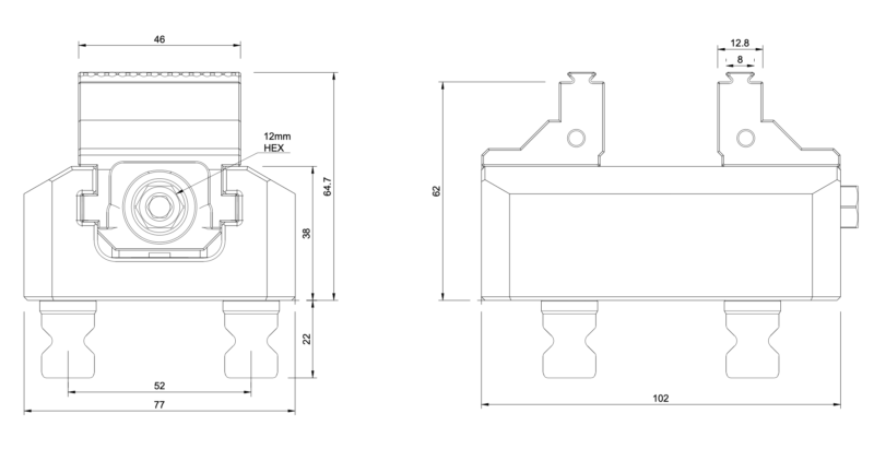 77x90mm Self Centering Vice with 40mm Narrow Fixed Jaws - Image 2