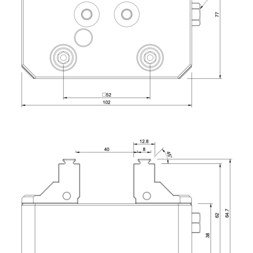 77x90mm Self-Centering Vice with Fixed Jaws