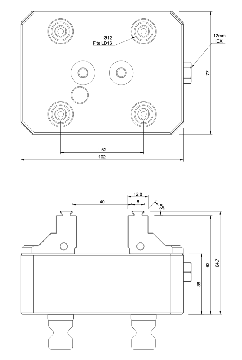 77x90mm Self-Centering Vice with Fixed Jaws - Image 2