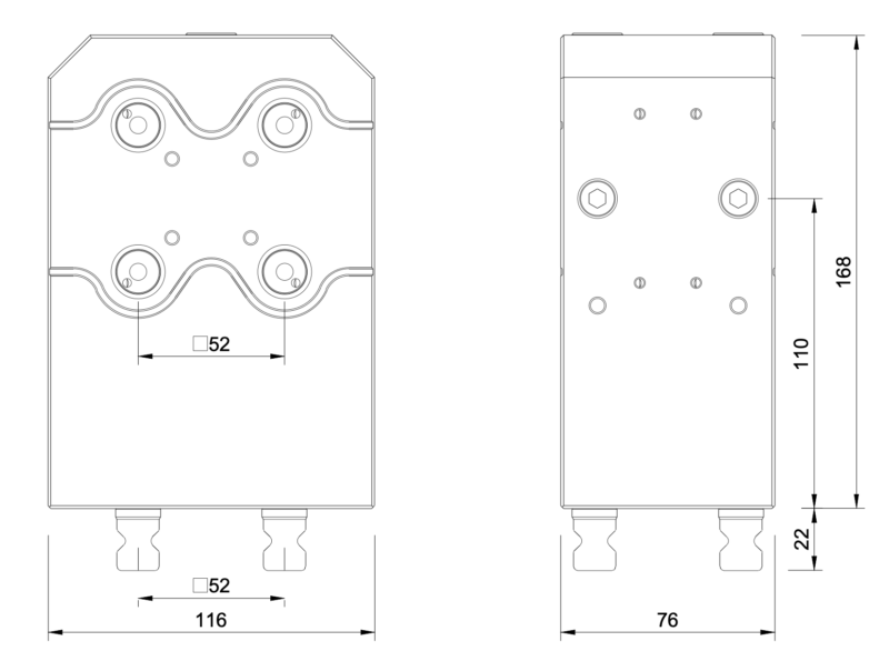 Zero Point 90° Tombstone Block – Double Sided – System 52 - Image 2