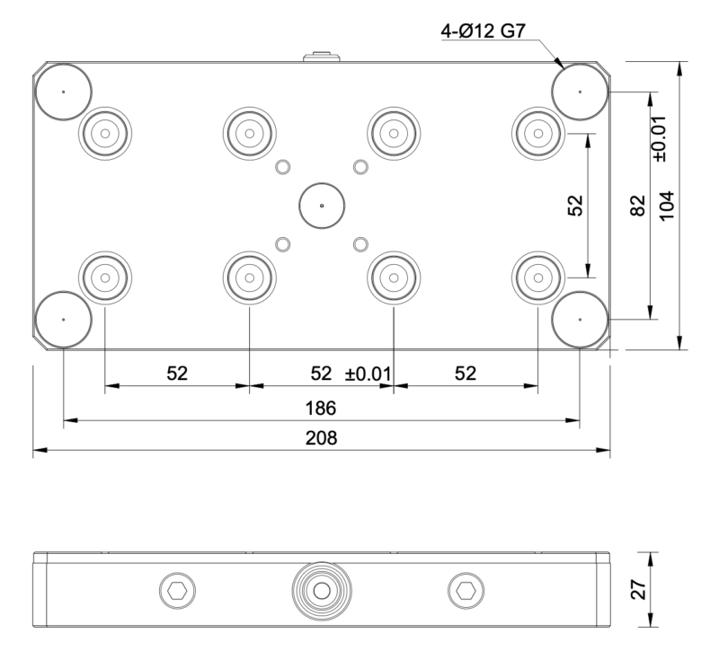 208x104x27mm Dual Plate, Zero Point Plate, Grid 52 - Image 2
