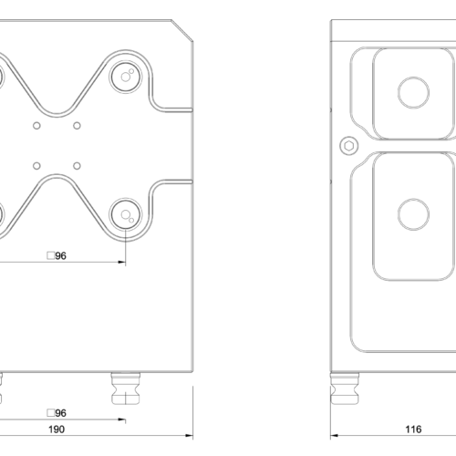 Zero Point 90° Tombstone Block – Double Sided – System 96