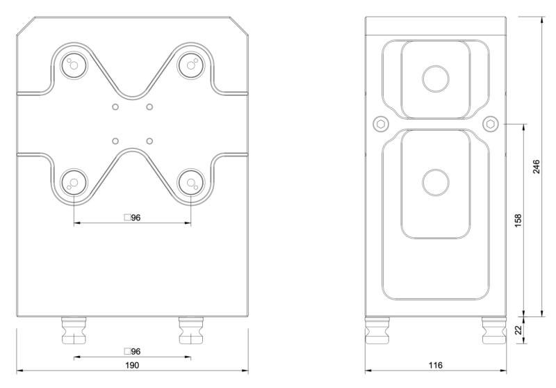 Zero Point 90° Tombstone Block – Double Sided – System 96 - Image 2