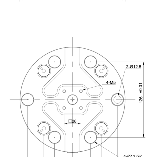 Zero-Point Plate – Round – Ø176x27mm – Grid 96