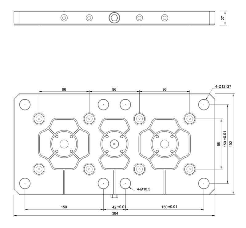 384x192x27mm Dual Plate - Zero Point Plate - Grid 52 - Image 2